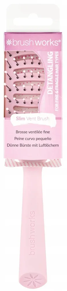 Щётка для волос Brushworks Slim Vent Hair Brush, с мягкими нейлоновыми иголочками, 1 шт