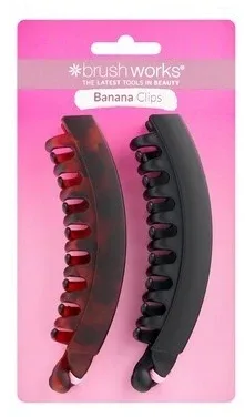 Заколки-крабы для волос Brushworks Banana Hair Clips в форме банана, 2 шт