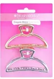 Заколки-крабы для волос Brushworks Elegant Metal Claw Clips металлические, 2 шт — фото 1