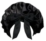 Шапочка для сна Brushworks Double Layer Satin Hair Bonnet Black сатиновая, двухслойная, черная, 1 шт — фото 2