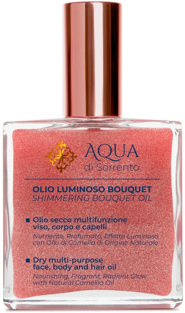 Сухое масло Aqua Di Sorrento Shimmering Bouquet Oil парфюмированное, с эффектом сияния, для лица, тела и волос, 100 мл