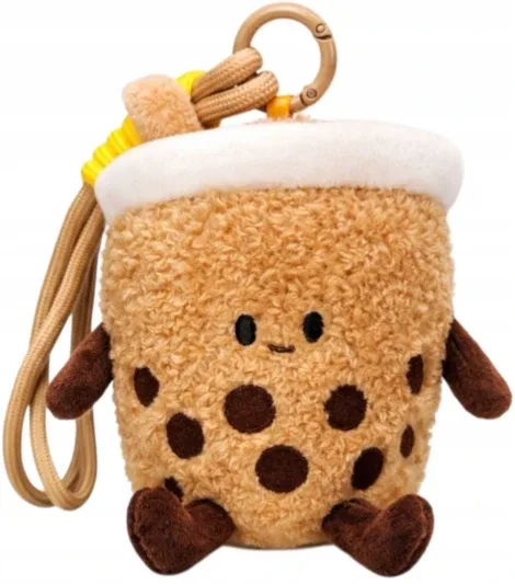 Брелок для ключей Ecarla «Bubble Tea» плюшевый, пушистый, 1 шт