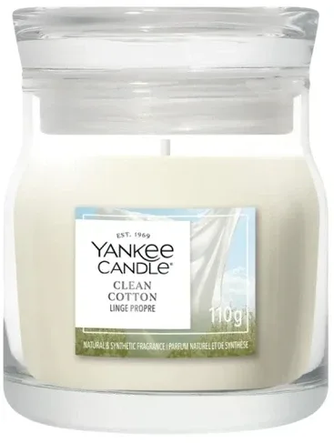 Свеча ароматическая Yankee Candle Clean Cotton в банке «Чистый хлопок», 1 фитиль, 110 г