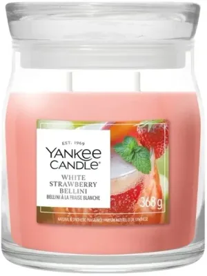 Свеча ароматическая Yankee Candle White Strawberry Bellini в банке, 2 фитиля, 368 г