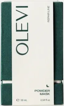 Olevi Powder Mask маска для лица очищающая в виде порошка 50 мл, пудровая маска с зелёным чаем и глиной