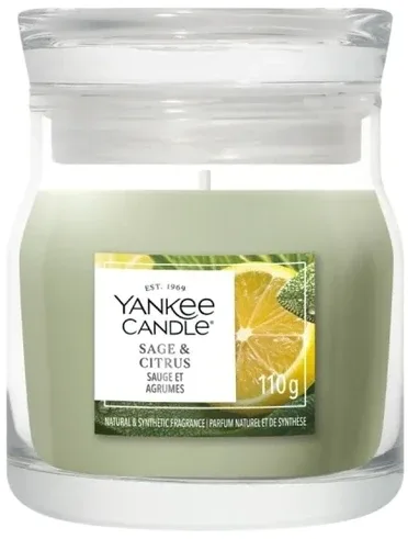 Свеча ароматическая Yankee Candle Sage and Citrus в банке, 1 фитиль, 110 г