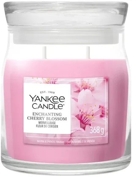 Свеча ароматическая Yankee Candle Enchanting Cherry Blossom в банке, 2 фитиля, 368 г и, 368 г / 567 г