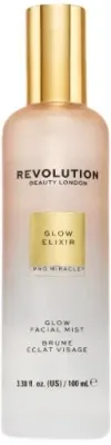 Revolution Beauty Glow Elixir Pro Miracle мист для лица увлажняющий с эффектом сияния 100 мл, спрей для лица с гиалуроновой кислотой и цветочными водами