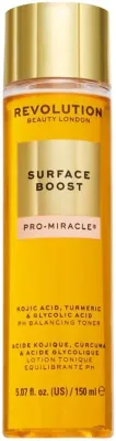 Revolution Beauty Surface Boost Pro Miracle Toner тоник для лица с гликолевой кислотой, ниацинамидом и куркумой, для сияния 150 мл