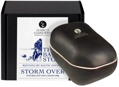Свеча ароматическая Lubicz Gardens Baltic Stone Storm Over, в форме камня, из натурального соевого воска, 200 г