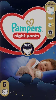 Подгузники-трусики на ночь Pampers Night Pants, размер 5 (11-17 кг), 92 шт
