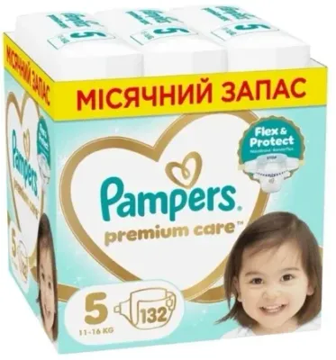 Подгузники Pampers Premium Care, размер 5 (11-16 кг), 132 шт