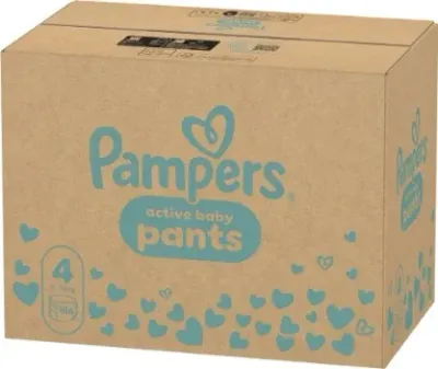 Подгузники-трусики Pampers Active Baby Pants, размер 4 (9-15 кг), Mega Super Pack, 156 шт