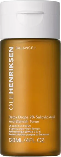 Olehenriksen Balance+ Detox Drops 2% Salicylic Acid Toner тоник для лица с BHA-кислотой 2%, ежедневный, для жирной кожи и пор 120 мл