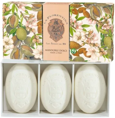 La Florentina Mandorle Dolci набор мыла сладкий миндаль 3 x 150 г, твёрдое ароматное мыло