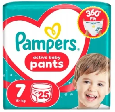 Подгузники-трусики Pampers Active Baby Pants, размер 7 (15+ кг), 25 шт