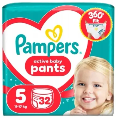Подгузники-трусики Pampers Active Baby Pants, размер 5 (11-17 кг), 32 шт