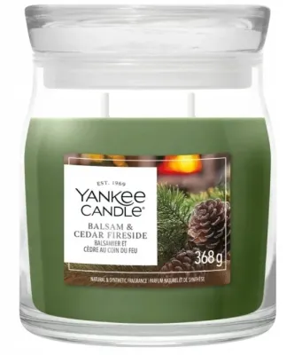 Ароматическая свеча в банке Yankee Candle Balsam and Cedar Fireside, 2 фитиля, 368 г