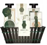 Aurora Green Tea набор для ванны и душа с зелёным чаем 8 предметов, подарочный набор для ухода за телом: гель, пена, соль, скраб, крем — фото 1