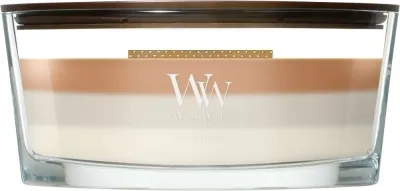 Свеча ароматическая в банке WoodWick Ellipse Trilogy Candle Cafe Macchiato
