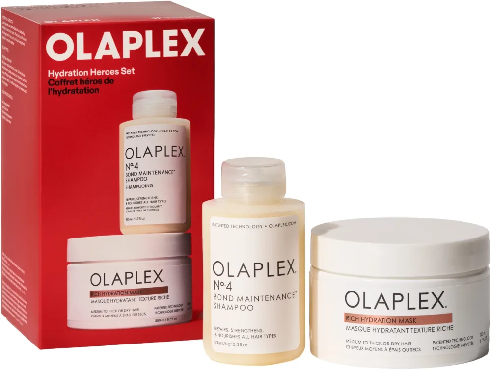 OLAPLEX Hydration Heroes Set набор для увлажнения волос: шампунь 100 мл и маска для волос 200 мл