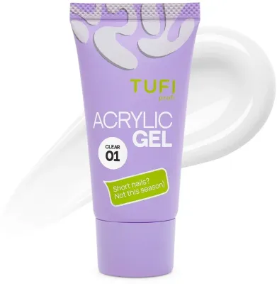 Акригель для наращивания ногтей Tufi Profi Acrylic Gel, 30 г, оттенок 02 - Crystal