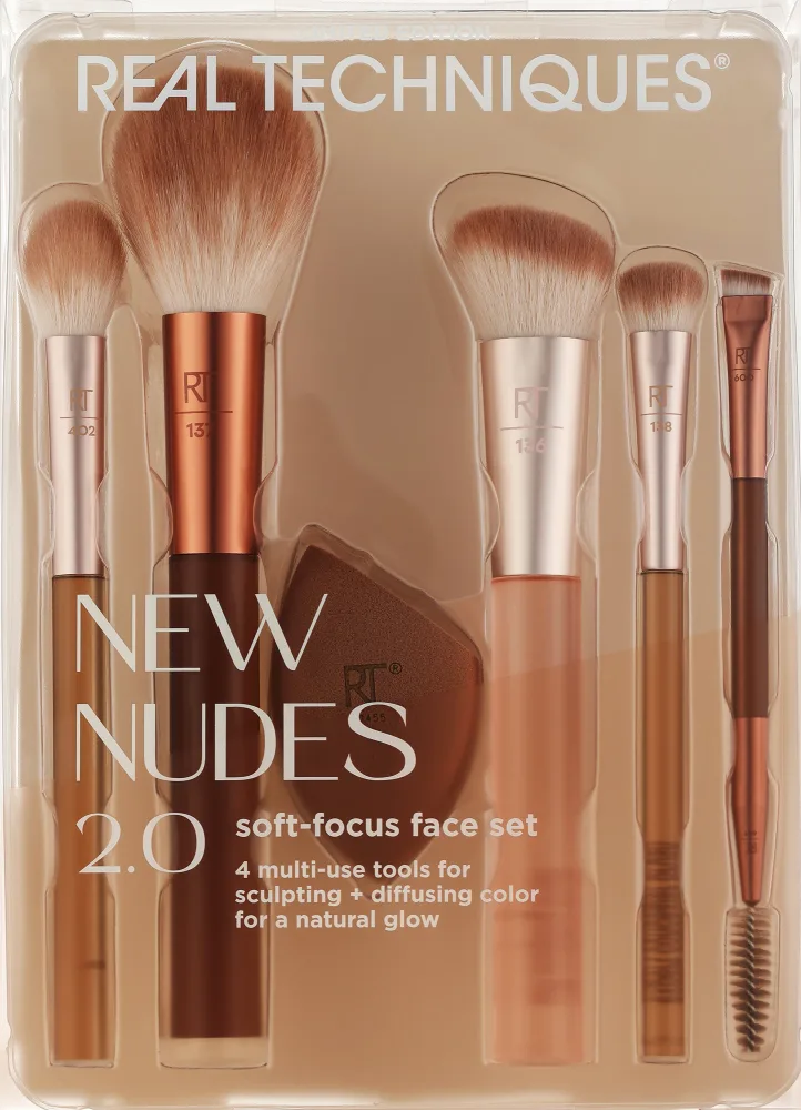 Набор кистей для макияжа Real Techniques New Nudes 2.0 Soft-Focus Face Set, 6 шт