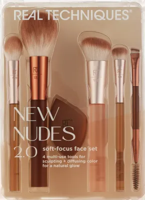 Набор кистей для макияжа Real Techniques New Nudes 2.0 Soft-Focus Face Set, 6 шт