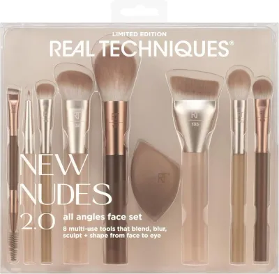 Набор кистей для макияжа лица Real Techniques New Nudes 2.0 All Angles Face Set, 9 шт