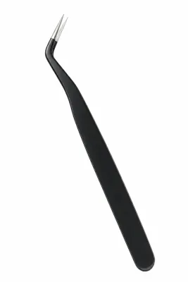 Пинцет для наращивания ресниц Ibra Non-Sticky Eyelash Tweezers L06, чёрный