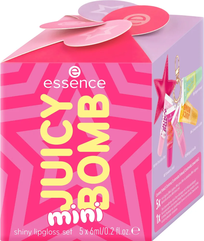 Набор блесков для губ Essence Juicy Bomb Mini Shiny Lipgloss Set, оттенок 01 - Holiday Happiness