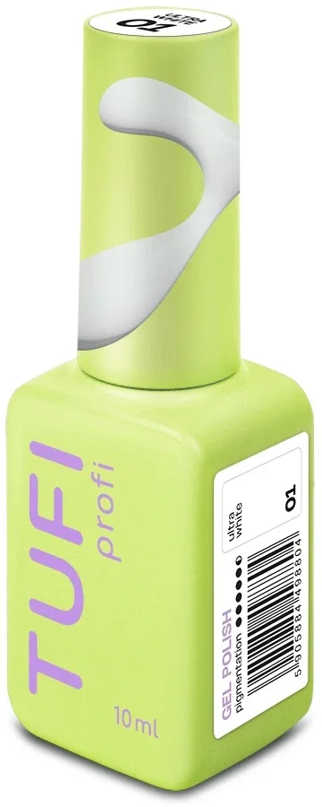 Гель-лак Tufi Profi Gel Polish, универсальный, гибридный, 10 мл, оттенок 01 - Ultra White