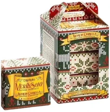 Набор мыла Iteritalia Orange Cinnamon Triple Miled Vegetable Soap, Апельсин и корица, 3 x 100 г