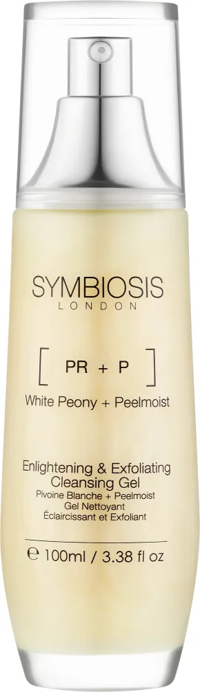 Symbiosis London Enlightening and Exfoliating Cleansing Gel гель для умывания сияющий Белый пион 100 мл отшелушивающий с папаином