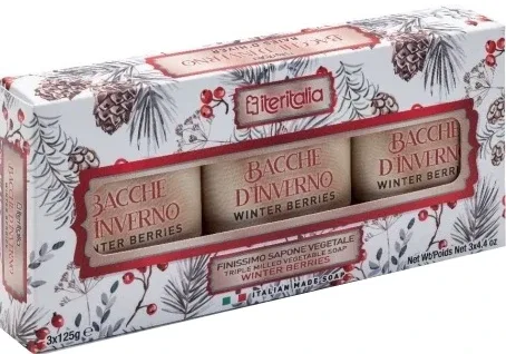 Iteritalia Winter Berries Triple Milled Vegetable Soap набор растительного мыла тройного помола Зимние ягоды 3x125 г