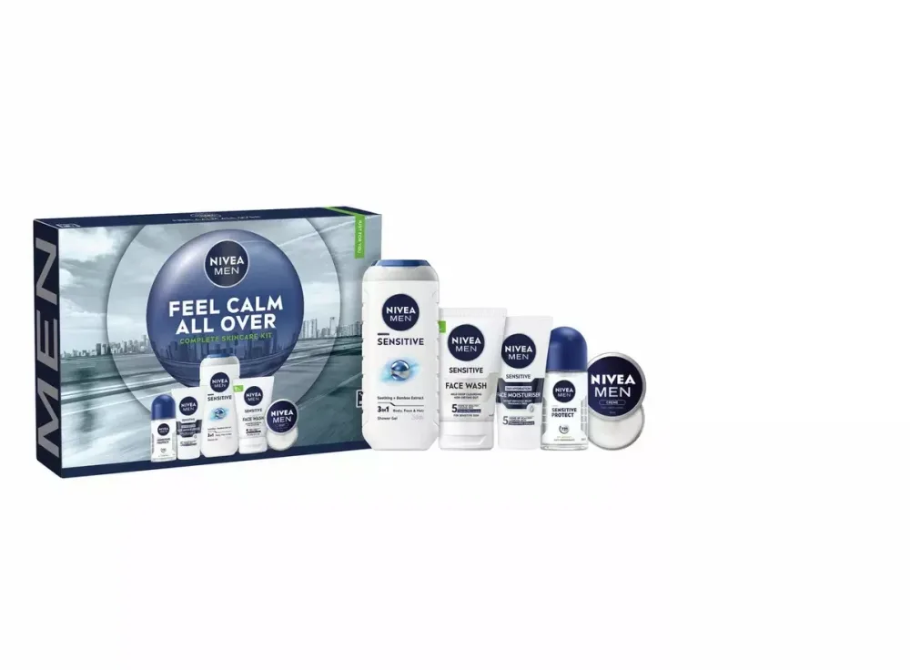 Мужской набор по уходу за кожей Nivea Men Feel Calm All Over Complete Skincare Kit, 5 продуктов