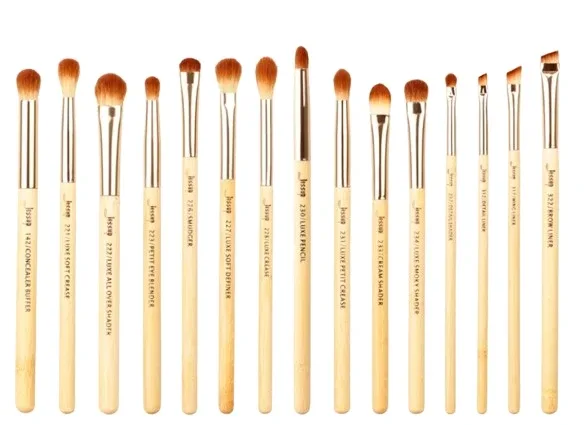 Набор кистей для макияжа Jessup Bamboo Eyes Brushes Set T137, 15 шт