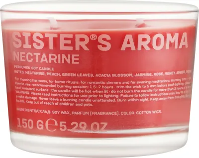 Свеча ароматическая Sister's Aroma Nectarine, 150 г