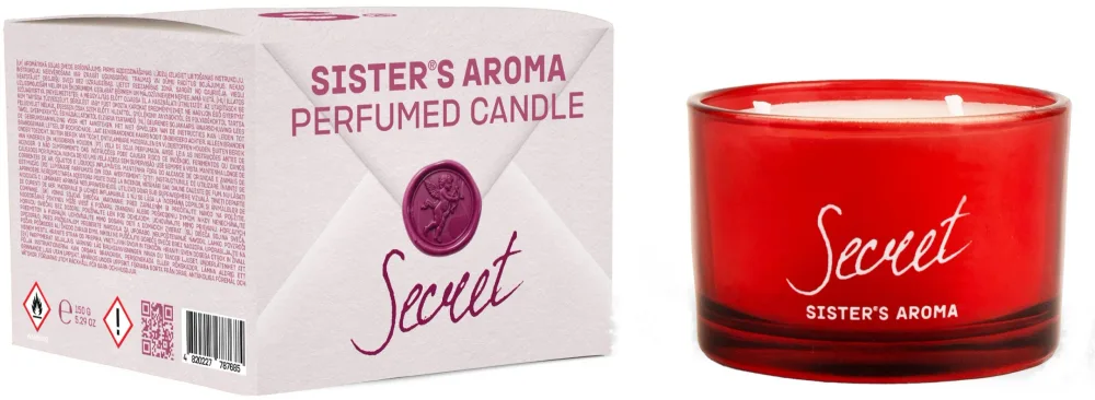 Ароматическая свеча Sister's Aroma Secret Perfumed Candle, соевый воск, хлопковый фитиль, 130 г