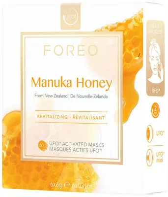 Foreo UFO Activated Mask Revitalizing Manuka Honey маска для лица восстанавливающая с медом манука 6 x 6 г, маска для устройств UFO и UFO mini