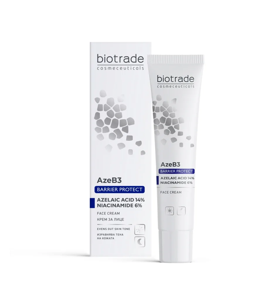 Biotrade Barrier Protect AzeB3 Face Cream крем для лица с азелаиновой кислотой 14% и ниацинамидом 6%, для ровного тона 30 мл