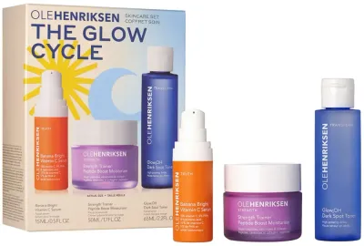 Olehenriksen The Glow Cycle набор для лица: сыворотка с витамином C 15 мл, крем для лица 50 мл, тоник 65 мл