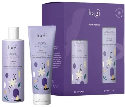 Hagi Plum Picking набор для ухода за телом со сливой: гель для душа 300 мл и бальзам для тела 200 мл