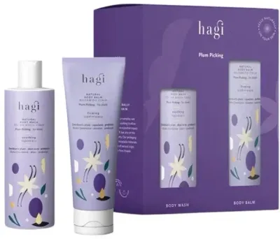 Hagi Plum Picking набор для ухода за телом со сливой: гель для душа 300 мл и бальзам для тела 200 мл