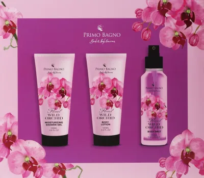 Primo Bagno Floral Collection Floral Wild Orchid подарочный набор для тела с ароматом дикой орхидеи: лосьон для тела, увлажняющий гель для душа, мист