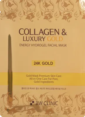 Гидрогелевая маска для лица с золотом 3W Clinic Collagen + Luxury Gold Energy Hydrogel Facial Mask, 1 x 30 г