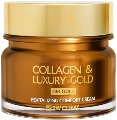 3W Clinic Collagen Luxury Gold Revitalizing Comfort Gold Cream восстанавливающий крем для лица с коллагеном, 100 г