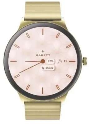 Смарт-часы женские Garett Smartwatch Verona 2 Gold Steel, золотистые, стальные
