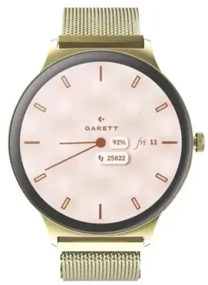 Смарт-часы женские Garett Smartwatch Verona 2 Gold Mesh, с сетчатым браслетом, золотистые, стальные