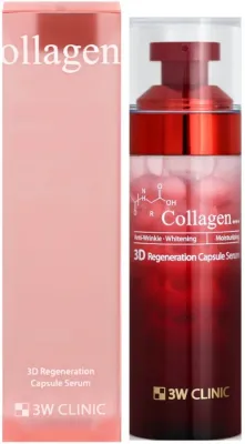 3W Clinic Collagen 3D Regeneration Capsule Serum сыворотка для лица с коллагеном восстанавливающая, корейский уход 56 г